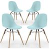 Set van 4 Eetkamerstoelen - Scandinavisch Design - Houten Poten - Skögur image 9