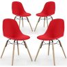 Set van 4 Eetkamerstoelen - Scandinavisch Design - Houten Poten - Skögur image 9