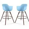 Barkrukken - Scandinavisch Design - Donkere Houten Poten - Set van 2 - Nordika image 9