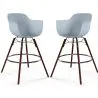 Barkrukken - Scandinavisch Design - Donkere Houten Poten - Set van 2 - Nordika image 9