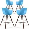 Barkrukken - Scandinavisch Design - Donkere Houten Poten - Set van 4 - Nordika image 9
