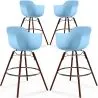 Barkrukken - Scandinavisch Design - Donkere Houten Poten - Set van 4 - Nordika image 9