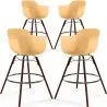 Barkrukken - Scandinavisch Design - Donkere Houten Poten - Set van 4 - Nordika image 9