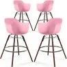 Barkrukken - Scandinavisch Design - Donkere Houten Poten - Set van 4 - Nordika image 9