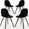 Eetkamerstoelen - Scandinavisch Design - Donkere Houten Poten - Set van 4 - Skögur image 9