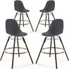 Eetkamerkrukken - Scandinavisch Design - Donkere Houten Poten - Set van 4 - Skögur image 9