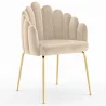 Glam Eetkamerstoel in Schelpdesign van Fluweel - Gouden Poten - Shell image 9