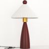 Tafellamp met houten voet en witte cementkap - Ambiana image 9