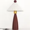 Tafellamp met houten voet en witte cementkap - Ambiana image 9