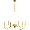 Gouden hanglamp met 6 armen – Moderne kroonluchterstijl van metaal - Vintessa image 9