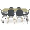 Hairpin Tafelset (90x150 cm) + 6 Scandinavische Eetstoelen Skögur  image 9