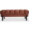 Chesterfield stijl bankje gestoffeerd in fluweel met ijzeren poten - Hamptons image 9