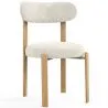 Eetkamerstoel Chenille gestoffeerd - Eiken effect poten - Ergonomisch en modern ontwerp - Okare image 9