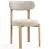 Eetkamerstoel Chenille gestoffeerd - Eiken effect poten - Ergonomisch en modern ontwerp - Okare image 9