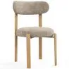 Eetkamerstoel Chenille gestoffeerd - Eiken effect poten - Ergonomisch en modern ontwerp - Okare image 9