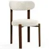 Eetkamerstoel gestoffeerd in Chenille – Donker hout-effect poten – Ergonomisch en modern ontwerp – Okare image 9