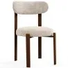 Eetkamerstoel gestoffeerd in Chenille – Donker hout-effect poten – Ergonomisch en modern ontwerp – Okare image 9