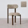 Eetkamerstoel gestoffeerd in Chenille – Donker hout-effect poten – Ergonomisch en modern ontwerp – Okare image 9