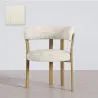 Woonkamer fauteuil met armleuningen bekleed met Chenille – Eikenhouten-effect poten – Ergonomisch en modern ontwerp – Okare image 9