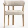 Woonkamer fauteuil met armleuningen bekleed met Chenille – Eikenhouten-effect poten – Ergonomisch en modern ontwerp – Okare image 9