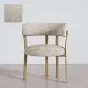 Woonkamer fauteuil met armleuningen bekleed met Chenille – Eikenhouten-effect poten – Ergonomisch en modern ontwerp – Okare image 9