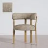 Woonkamer fauteuil met armleuningen bekleed met Chenille – Eikenhouten-effect poten – Ergonomisch en modern ontwerp – Okare image 9