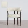 Woonkamer fauteuil met armleuningen bekleed met Chenille – Donker hout-effect poten – Ergonomisch en modern ontwerp – Okare image 9