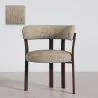Woonkamer fauteuil met armleuningen bekleed met Chenille – Donker hout-effect poten – Ergonomisch en modern ontwerp – Okare image 9
