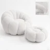 Fauteuil met Poef Bekleed – Zachte Stof – Rubi image 9