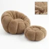 Fauteuil met Poef Bekleed – Zachte Stof – Rubi image 9