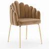 Glam Eetkamerstoel in Schelpdesign van Fluweel - Gouden Poten - Shell image 9