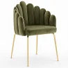 Glam Eetkamerstoel in Schelpdesign van Fluweel - Gouden Poten - Shell image 9