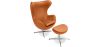 Design fauteuil met voetensteun - Egg Design - Gestoffeerd in leer - Brave image 9