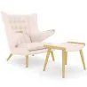 Fauteuil met voetenbankje - bekleding - Grizzly image 9