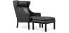 Design Fauteuil met Voetenbankje - Bekleed in Leder - Micah image 9