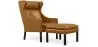 Design Fauteuil met Voetenbankje - Bekleed in Leder - Micah image 9