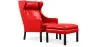 Design Fauteuil met Voetenbankje - Bekleed in Leder - Micah image 9