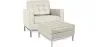Design Fauteuil met Voetenbankje - Gestoffeerd in Kunstleer - Konel image 9