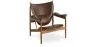 Design Fauteuil met Armleggers - Hout en Leder - Kapitein image 9