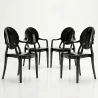 Set van 4 Eetkamerstoelen - Transparant - Ontwerp met Armleuningen - Arthur image 9