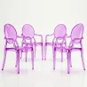 Set van 4 Eetkamerstoelen - Transparant - Ontwerp met Armleuningen - Arthur image 9