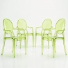 Set van 4 eetkamerstoelen - Transparant - Design met armleuningen - Louis XIV image 9