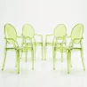 Set van 4 Eetkamerstoelen - Transparant - Ontwerp met Armleuningen - Arthur image 9
