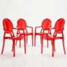 Set van 4 eetkamerstoelen - Transparant - Design met armleuningen - Louis XIV image 9