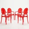 Set van 4 Eetkamerstoelen - Transparant - Ontwerp met Armleuningen - Arthur image 9