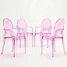 Set van 4 eetkamerstoelen - Transparant - Design met armleuningen - Louis XIV image 9