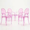 Set van 4 Eetkamerstoelen - Transparant - Ontwerp met Armleuningen - Arthur image 9