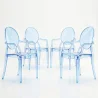 Set van 4 Eetkamerstoelen - Transparant - Ontwerp met Armleuningen - Arthur image 9