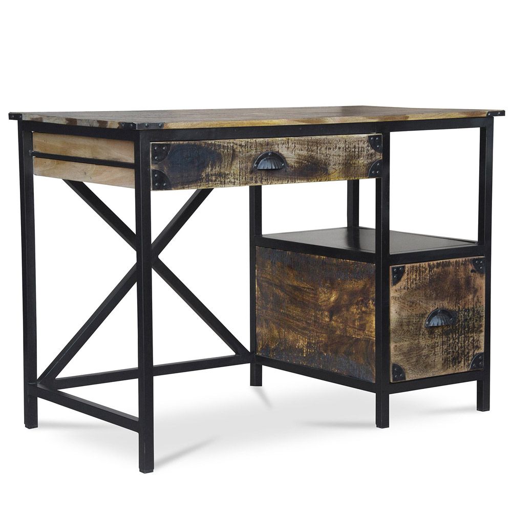 Houten bureau met laden - Industrieel ontwerp - Nashville image 8