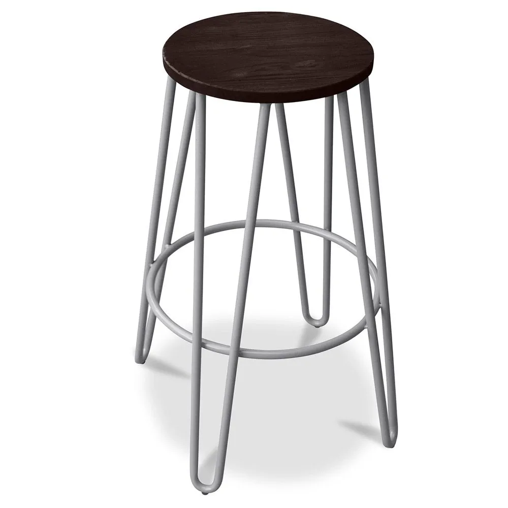 Ronde Kruk - Industrieel Ontwerp - Hout & Metaal - 66cm - Hairpin image 8